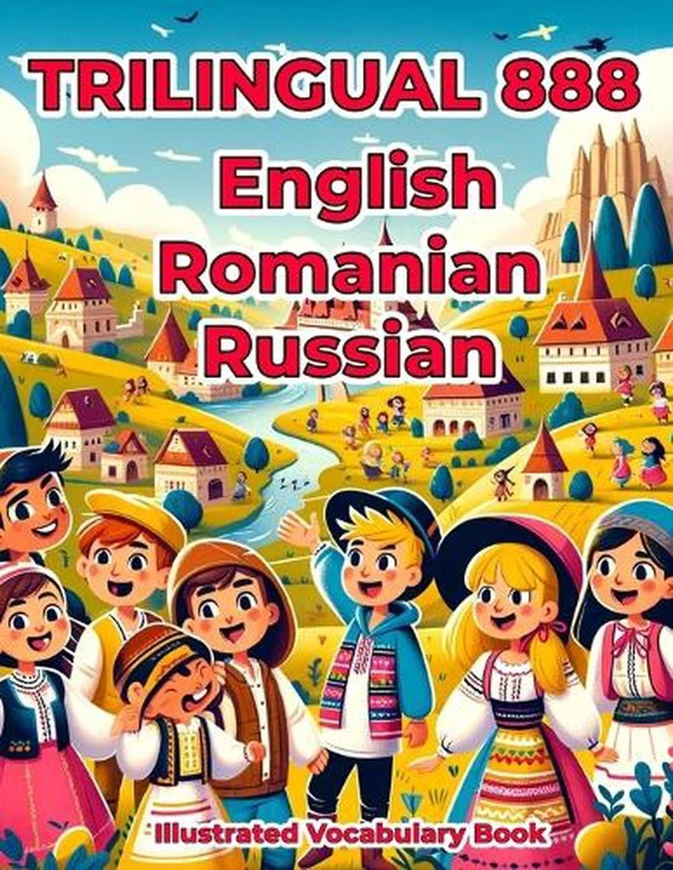 Trilingual 888 English Romanian Russian Illustrated Vocabulary Book: Colorful Ed - Image 1 of 1