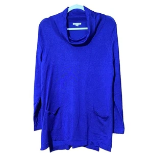 Maglione tunica donna Erin London blu royal collo cappuccio taglia large - Foto 1 di 11