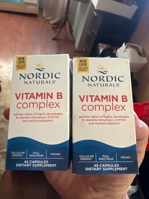 2 Complejo Vitamínico B Nordic Naturals - Proporción Óptima Vitaminas B, Vegano, 45 unidades Foto 1 de 2