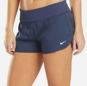 Nike Swim Shorts Women's Boardshort Size Large Navy Blue W/ Liner FREE SHIP $50 - Picture 1 of 7