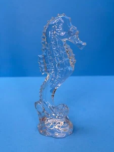 WATERFORD Art Glass Clear Crystal SEAHORSE Figurine - Picture 1 of 4