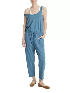 ATM Anthony Thomas Melillo Jersey Jumpsuit Women's XS Antique Blue Drawstring~ - Picture 1 of 16