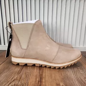 Sorel Harlow Chelsea Boots Womens Sz 8 Beige Leather Waterproof Ankle NL3727-251 - Picture 1 of 9