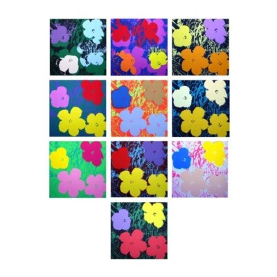 Andy Warhol Blumen (Mohn) Suite 10 X Siebdruck Sunday B Morning Coa's - Bild 1 von 4