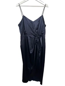 After Six Dress Womens 14 Large Bridesmaid Wedding Prom Formal Gown Satin Blue - Picture 1 of 12