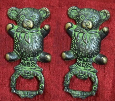 Set of 02 Pieces Brass Teddy Bear Opener Decorative Handicraft Kitchenware VR345 - Image 1 of 4