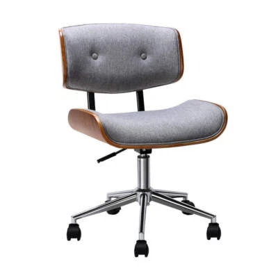 Artiss Wooden Office Chair Fabric Seat Grey - image 1 of 4