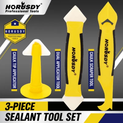3pcs Sealant Caulk Tool Kit Smooth Scraper Silicone Grout Caulking Remover - Image 1 of 4
