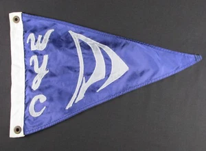 Raro Vintage WYC Yacht Club Burgee Flag - 12" x 18" - Imagen 1 de 9