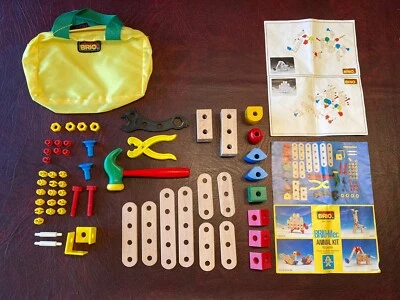 Brio Mec Animal Kit 60 Pieces Vintage Wood Building Toys Case Tools Partial - Image 1 of 4