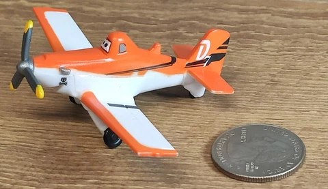Disney Pixar Planes Dusty Crophopper Mattel Orange Miniature 2¼" Long Plane Cover