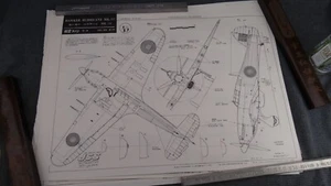 KOKU-FAN Stampa/Disegno 32-16 1:32 Hawker Hurricane MKIIc 1971 15 x 20" - Foto 1 di 6