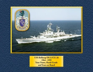 USS BELKNAP DLG-CG26 Custom Personalized Print of US Navy Ships Unique Gift Idea - Picture 1 of 12