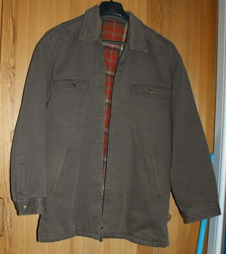 VESTE homme Tissu effet Cotelé  Couleur Marron - Taille M - Intérieur écossais - Photo 1/4