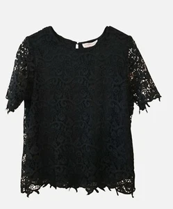 Philosophy Damen Boho Kurzarm Häkelbluse schwarz Größe L - Bild 1 von 9
