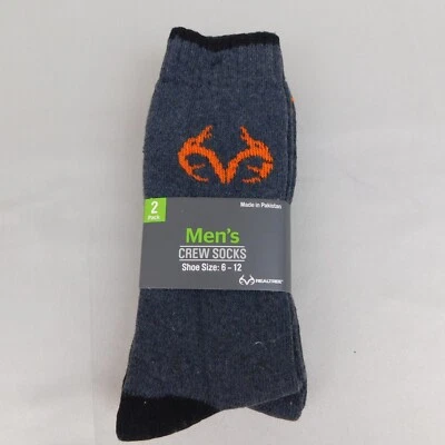 2 Pair RealTree Men's Winter Heavy-Knit Boot Socks - 6-12 Shoe Size #7573 - Image 1 of 4