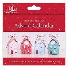 Make & Fill Your Own Christmas Advent Calendar With 25 House Boxes Add Gift