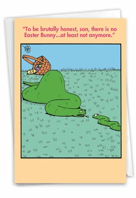 Easter Card: Brutally Honest Snake Easter Funny Greeting Card w/ Envelope - Image 1 of 4