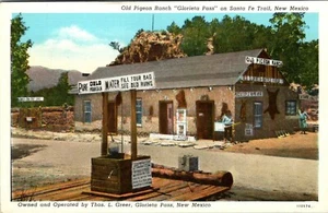GLORIETTA PASS NEW MEXICO SANTA FE TRAIL PIGEON RANCH OLD POSTCARD VIEW - Picture 1 of 2