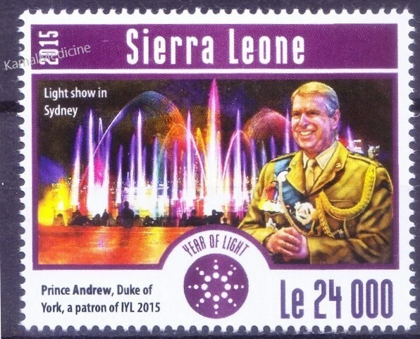 Sierra Leone 2015 MNH, Light show in Sydney, Prince Andrew - Image 1 of 1