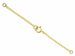 9ct Yellow Gold Safety Chain For Necklace or bracelet With Bolt Ring 7.0cm/2.8" - Picture 1 of 7