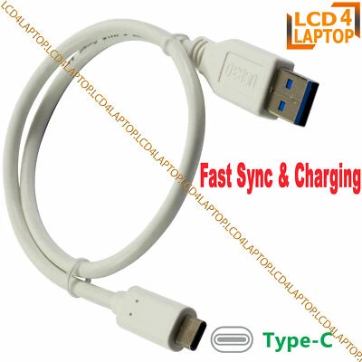 For Samsung Galaxy A20 A40 A50 A70 A8 A9 USB-C Fast Charger Cable Lead Blk/Wht - Image 1 of 3