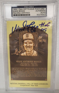 HOF YELLOW PLAQUE POSTCARD WADE BOGGS BOSTON RED SOX AUTOGRAPHED SIGNED PSA/DNA