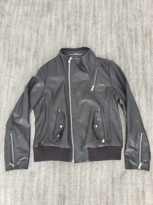 同日船 🚚 Vince Camuto Designer 女式摩托车骑手皮革夹克尺寸 L — 第 1/4 张图片