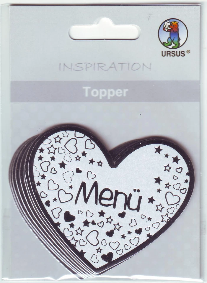 8x Sticker Topper Herz Aufleger Menü für Menükarten Hochzeit Verlobunng - Bild 1 von 1