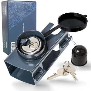 Anhängerschloss Diebstahlsicherung Kastenschloss Deichselschloss mit Rundschloss - Bild 1 von 10