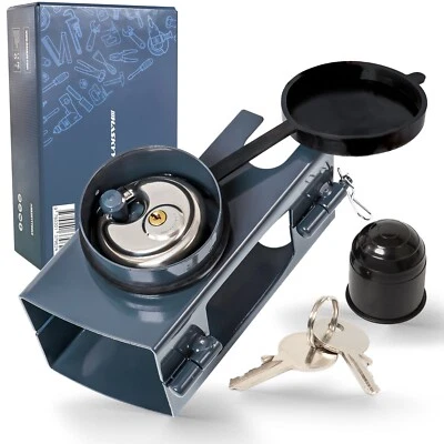 Anhängerschloss Diebstahlsicherung Kastenschloss Deichselschloss mit Rundschloss - Bild 1 von 4