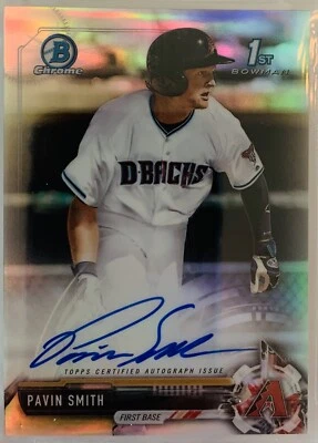 2017 Bowman Chrome Pavin Smith 1st Bowman Refractor Raw Beauty! CDAPS #/499 - Image 1 of 3