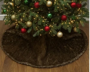 The Christmas Shoppe Kunstfell braun Baum Rock 48" runde Form - Bild 1 von 4