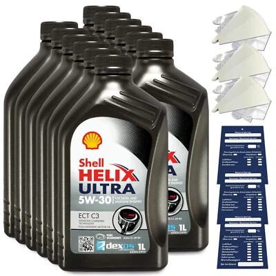 12 Liter original Shell Helix Ultra ECT 5W30 C3 Motoröl MB BMW OPEL ACEA C3 SET - Bild 1 von 3
