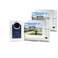 KIT VIDEOCITOFONO FAMILIARE 2 MONITOR LCD 7' TELECAMERA IR A COLORI
