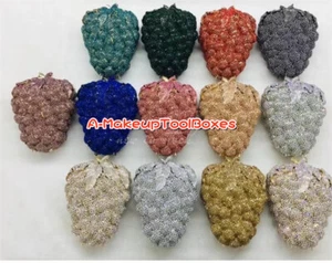 Crystal Fruit Grape Shaped Chains Party Evening Wedding Bridal Clutch Bag C103 - Picture 1 of 30