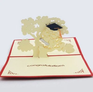 BC Worldwide Ltd handmade 3D pop up card Owl graduation congratulations hats off - Picture 1 of 10