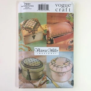 Vtg Vogue Pattern 7251 Crafts Decorative Boxes Designed by Victoria Waller UNCUT - Picture 1 of 3