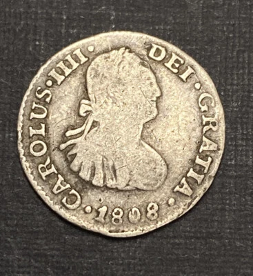 Mexico 1808/7 Silver 1/2 RealOverdate Error Colonial Last Year Type Scarce Coin - Image 1 of 4