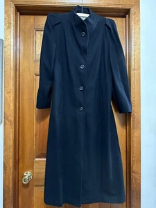 Mantel Damen lang schwarz Beau Brem - Made in USA - Andover Stoff von Forstmann !!! - Bild 1 von 5