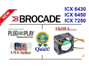 1x Ventilador de repuesto silencioso (18dBA) para Brocade ICX 6430, ICX 6450, ICX 7250 - Imagen 1 de 8