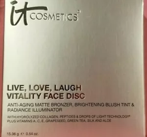 IT COSMETICS LIVE,LOVE,LAUGH VITALITY DISCO FACIAL ANTI ENVEJECIMIENTO BRONCEADOR MATE NUEVO EN CAJA - Imagen 1 de 6