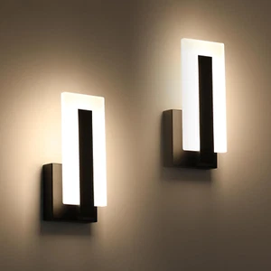 Modern LED Wall Sconces up and down Wall Mount Light Black 3000K Warm White Wall - Picture 1 of 8