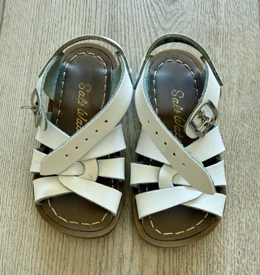 Salt Water Sandals Toddler Girls Size 6 White Leather Shoes – Worn Once - Image 1 of 4