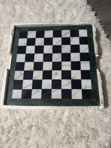 16" grün & weiß Marmor Schachspiel 3 3/8" König - Bild 1 von 6
