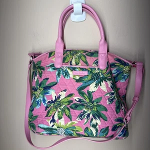 Vera Bradley Umhängetasche Tropical Paradise Handtasche Henkelriemen rosa & grün geblümt - Bild 1 von 13