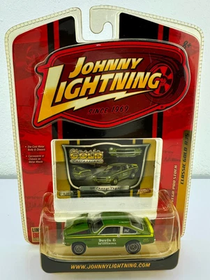 Johnny Lightning 1971 Chevy Vega Pro Stock Classic Gold Diecast 1:64 Scale Green - Image 1 of 4