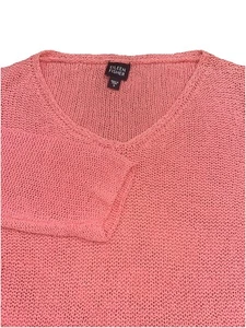Suéter Pullover Top Eileen Fisher 100% Seda Rosa Tejido Mangas 3/4 Para Mujer Pequeño” - Imagen 1 de 8