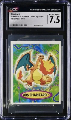 2000 POKEMON 2 Navarrete Sticker #088 CHARIZARD Argentina Edition CGC 7.5 - Image 1 of 2