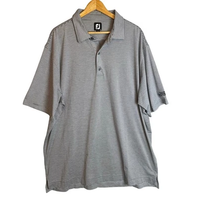 Camisa polo de golf Footjoy para hombre 2XL gris a rayas rendimiento absorbente atlética FJ Foto 1 de 4